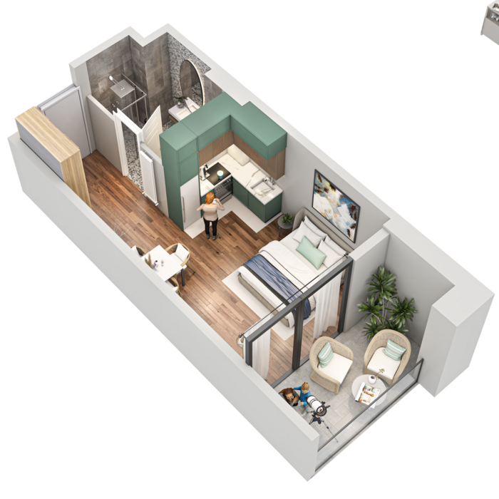 Seaside Studio Apartment for Sale in Tekto Franco, Batumi, Makhinjauri