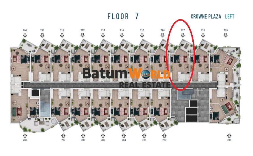 🌟 2025-AA14-C717 – White Frame Apartment for Sale in Crowne Plaza Residence – 48.60 m² –92340$