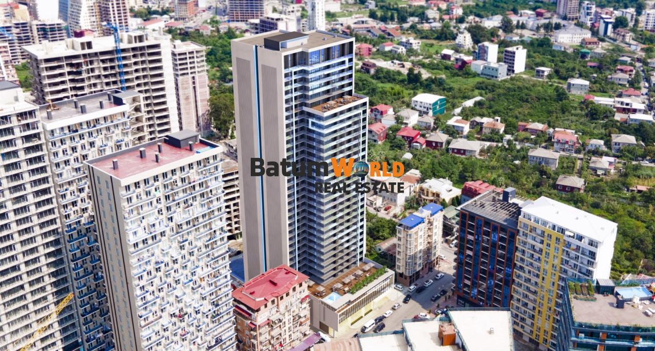 🌟 2025-AA09-1314 – White Frame Studio Apartment for Sale in Batumi Beach Tower – 36.66 m² – 56,807$