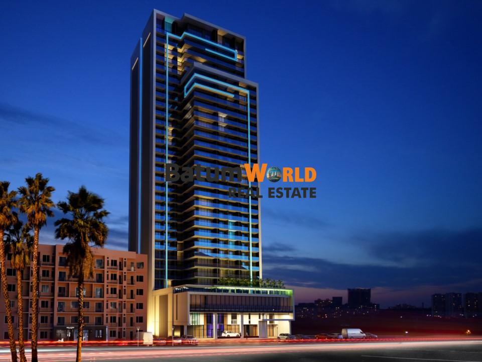 🌟 2025-AA07 – 1310 – Batum Sahil Kulesinde Satılık Beyaz Çerçeveli Stüdyo Daire-33,29 m2-51.599$